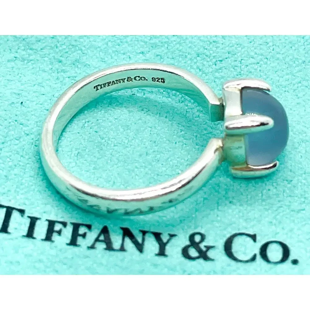 Tiffany & Co. Sterling Silver Chalcedony Sugar Stack Picasso Ring Size 5.75